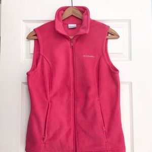 COLUMBIA Vest Pink Fleece Zipper Womens Size Medium
